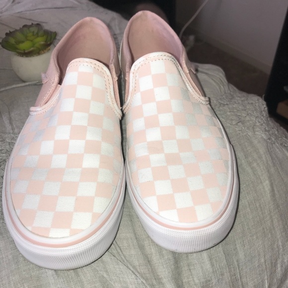 vans sepia rose checkerboard